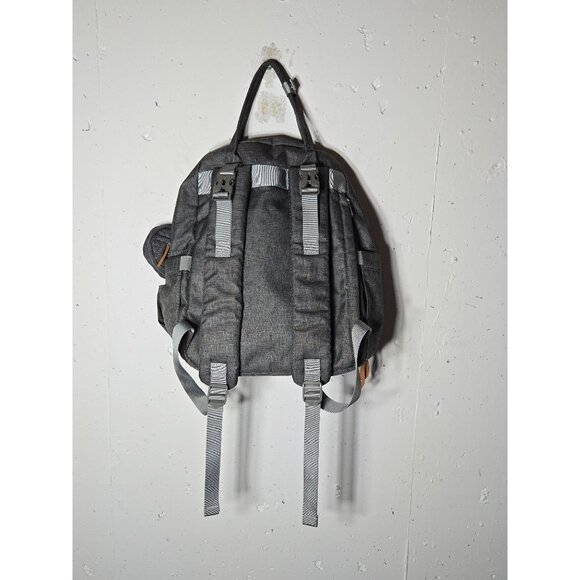 BabbleRoo Gray Diaper Bag Backpack Changing Pad Stroller Straps Pacifier Case - Picture 2 of 11